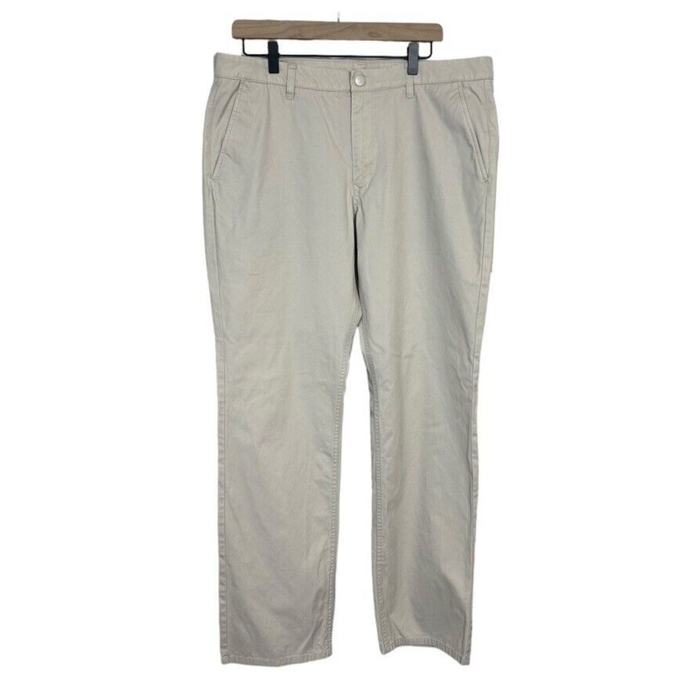 Bonobos Light Khaki Straight Let Washed Chino Size 36/34 EUC
